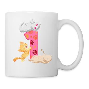 1. Geburtstag Kätzchen | Katze Geburtstag Shirt | - Tasse - Weiß - Rechts