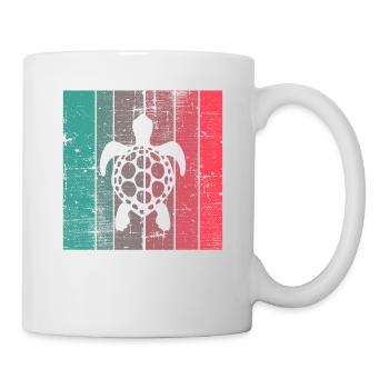 Tortue Rétro Animal Reptile de mer Idée cadeau - Mug blanc - blanc - Droite