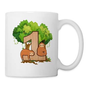 1er anniversaire | | d’anniversaire de paresseux Paresse - Mug blanc - blanc - Droite