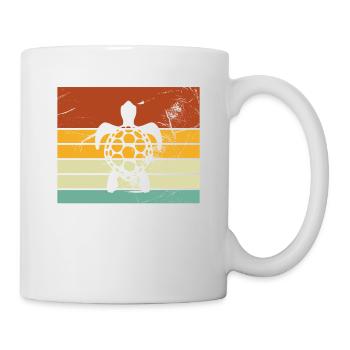 Tortue Rétro Animal Reptile de mer Idée cadeau - Mug blanc - blanc - Droite