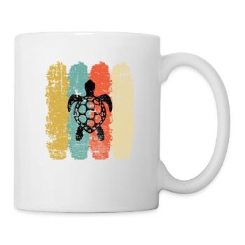 Tortue Rétro Animal Reptile de mer Idée cadeau - Mug blanc - blanc - Droite