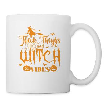 Cuisses épaisses et vibrations de sorcière Halloween - Mug blanc - blanc - Droite
