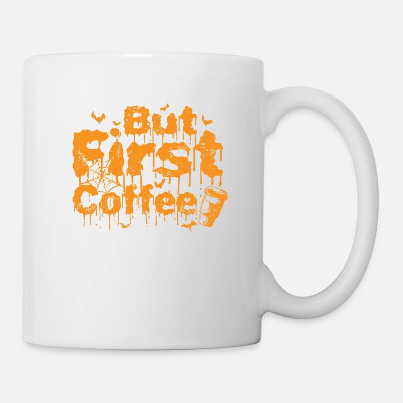 But first Coffee Halloween Brauch USA - Tasse - Weiß