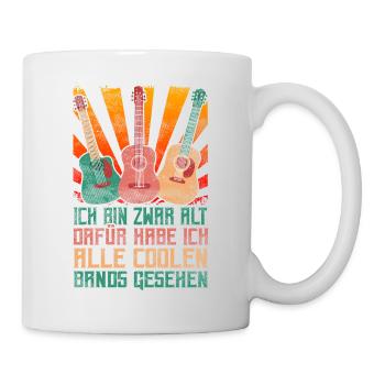 Rocker und Gitarrenliebhaber alle coolen Rockbands - Tasse - Weiß - Rechts