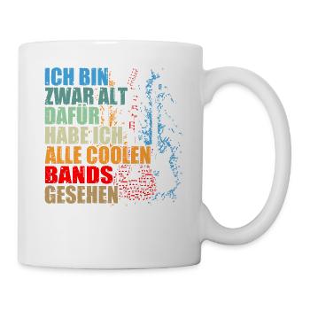 Rocker und Gitarrenliebhaber alle coolen Rockbands - Tasse - Weiß - Rechts