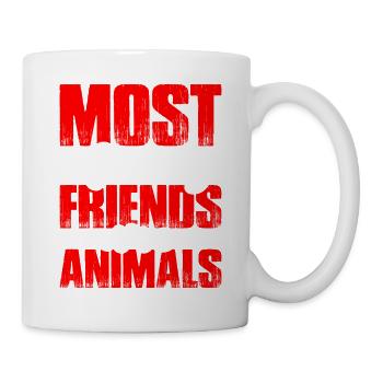 La plupart de mes amis sont des animaux - Mug blanc - blanc - Droite