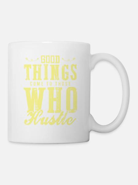 arbeit hustle - Tasse - Weiß