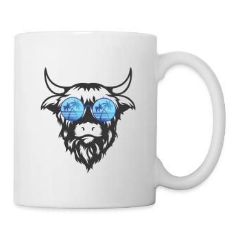 Kuhkopf mit Brille - Tasse - Weiß - Rechts