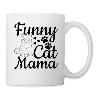 Chat Maman Drôle Chat Maman Mignon Chat Amour - Mug blanc - blanc - Droite