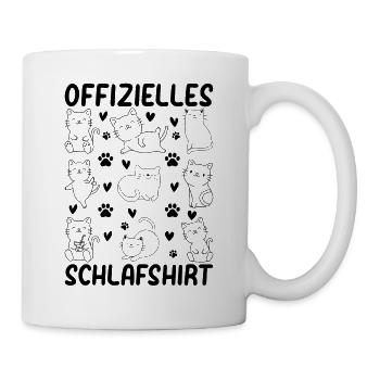 Katzen Offizielles Schlafshirt Katzen Schlafshirt - Tasse - Weiß - Rechts