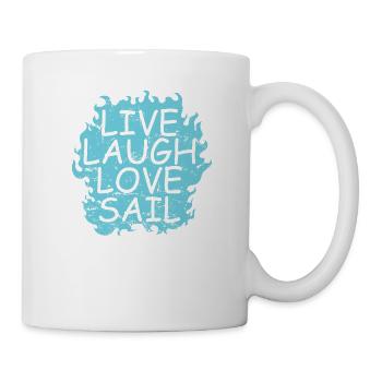 Live laugh Love Sail Sailing Boat Sport - Mug - white - Right