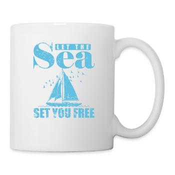 Let the Sea set you Free Segeln Boot Sport - Tasse - Weiß - Rechts
