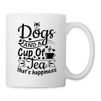 Des chiens et une tasse de thé - c’est de la chance, je sucre - Mug blanc - blanc - Droite