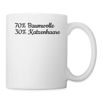 Katzenbesitzer 70% Baumwolle 30% Katzenhaare - Tasse - Weiß - Rechts