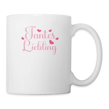 Tantes Liebling. Nichte Neffe Baby Tanten - Tasse - Weiß - Rechts