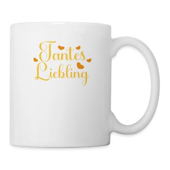 Tantes Liebling. Nichte Neffe Baby Tanten - Tasse - Weiß - Rechts