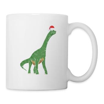 Dinosaur Dino Santa Claus Cap Christmas - Mug - white - Right