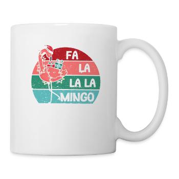 Fa La Mingo Drôle d’amoureux des flamants roses de Noël - Mug blanc - blanc - Droite