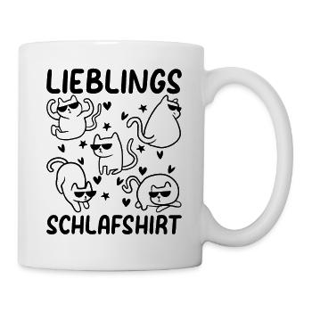 Katzen Schlafshirt Lieblings Schlafshirt Katzenbes - Tasse - Weiß - Rechts