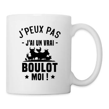 J’peux pas j’ai un vrai boulot moi ! - Mug blanc - blanc - Droite