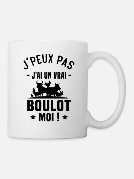 J’peux pas j’ai un vrai boulot moi ! - Mug blanc - blanc