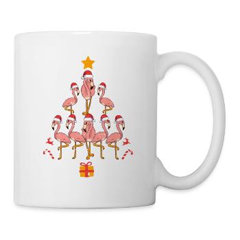 Flamant de Noël Oiseau Oiseau Noël PJs Pyjama - Mug blanc - blanc - Droite