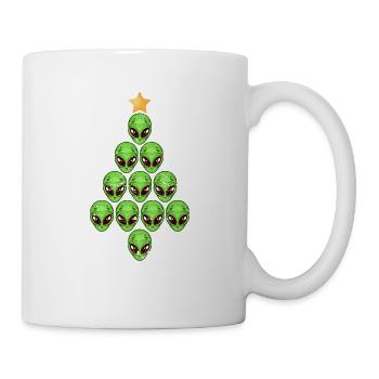 Alien Arbre de Noël Pyjama Pyjama PJ Espace Drôle - Mug blanc - blanc - Droite