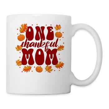 Matching Family One Thankful Mom Thanksgiving - Mug - white - Right