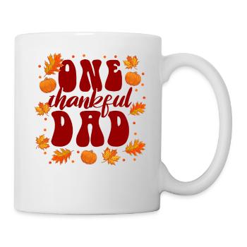 Matching Family One Thankful Dad Thanksgiving - Mug - white - Right