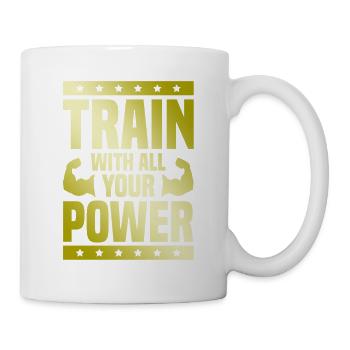 training fitness power - Tasse - Weiß - Rechts