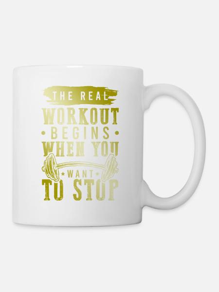 workout fitness - Tasse - Weiß
