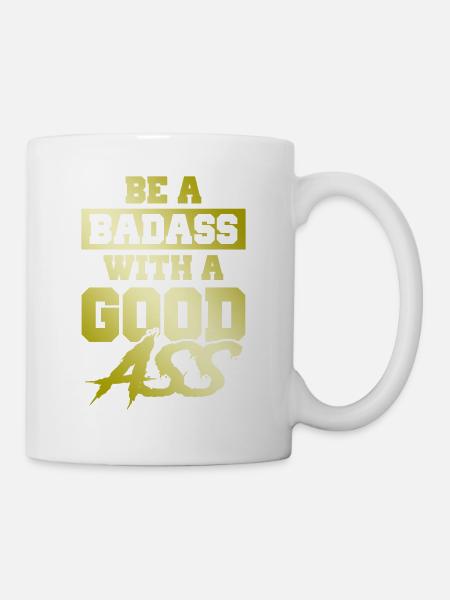 badass fitness - Tasse - Weiß
