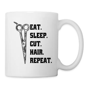 Coiffeur Coiffeur Ciseaux Coiffeur Ciseaux Peigne - Mug blanc - blanc - Droite