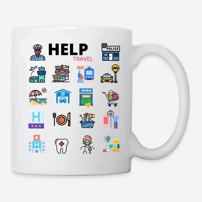Help travel travel help information icon - Mug - white