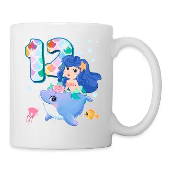 12e anniversaire | | anniversaire de sirène - Mug blanc - blanc - Droite