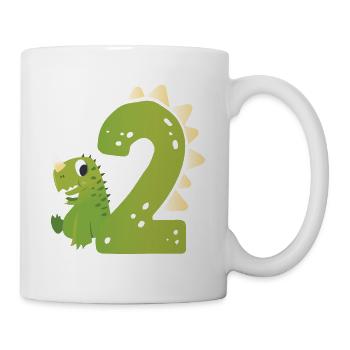 2ème anniversaire | | d’anniversaire de dinosaure - Mug blanc - blanc - Droite