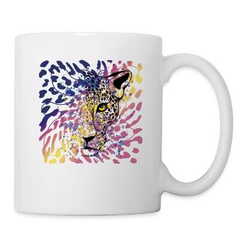 Leopard Raubkatze Animal Print - Tasse - Weiß - Rechts