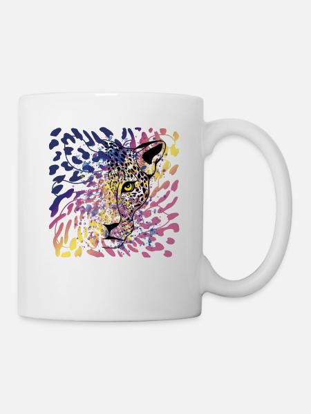 Leopard Raubkatze Animal Print - Tasse - Weiß