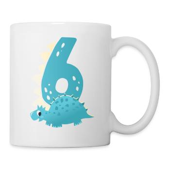 6ème anniversaire | | d’anniversaire de dinosaure - Mug blanc - blanc - Droite