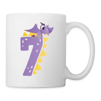 7e anniversaire | | d’anniversaire de dinosaure - Mug blanc - blanc - Droite