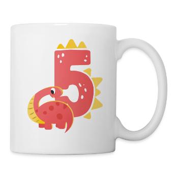 5ème anniversaire | | d’anniversaire de dinosaure - Mug blanc - blanc - Droite