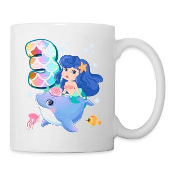 3ème anniversaire | | anniversaire de sirène - Mug blanc - blanc - Droite