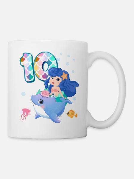 10. Geburtstag | Meerjungfrau Geburtstag | - Tasse - Weiß