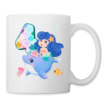 4th birthday | Mermaid Birthday | - Mug - white - Right