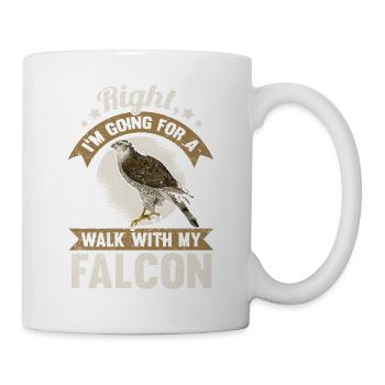 Bird of Prey funny falconer saying hunting design - Mug - white - Right