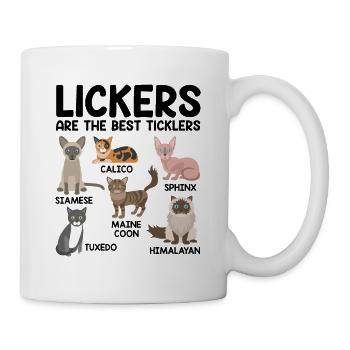 Funny Lickers Are The Best Ticklers Cat Feline - Mug - white - Right