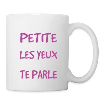 Oui Je Suis Petite Alors Baisse Les Yeux - Mug blanc - blanc - Droite