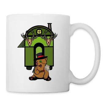 Construction roulotte cabane forêt ours brun monstre amoureux de la nature - Mug blanc - blanc - Droite