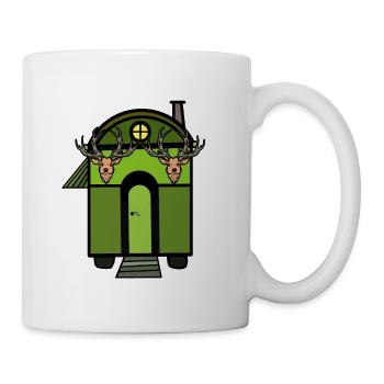 Bauwagen Hütte Chasseurs forestiers Chasses sauvages au cerf rouge Nature - Mug blanc - blanc - Droite