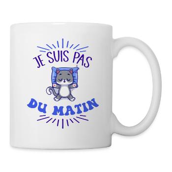 Je Suis Pas Du Matin Idée Cadeau Rigolo - Mug blanc - blanc - Droite